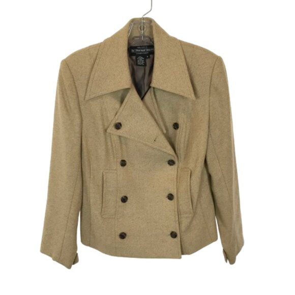 J. Peterman Jackets & Blazers - Womens Size 4 J. Peterman Wool Cashmere Blend Double Breasted Crop Jacket